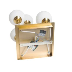 Moderne plafondlamp goud met opaal glas 5-lichts- Athens