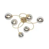 Moderne plafondlamp goud 6-lichts met smoke glas - Athens