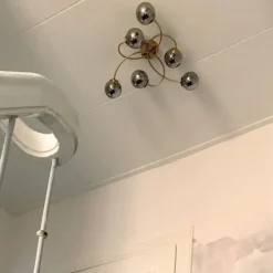 Moderne plafondlamp goud 6-lichts met smoke glas - Athens