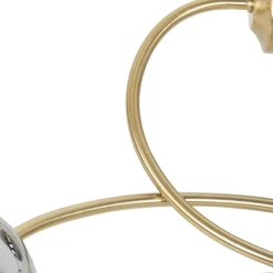 Moderne plafondlamp goud 6-lichts met smoke glas - Athens