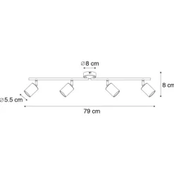 Moderne plafondlamp goud incl. LED 4-lichts - Mark
