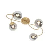 Moderne plafondlamp goud 4-lichts met smoke glas - Athens