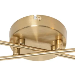 Moderne plafondlamp goud 4-lichts met smoke glas - Athens