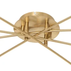 Moderne plafondlamp goud 8-lichts met smoke glas - Athens