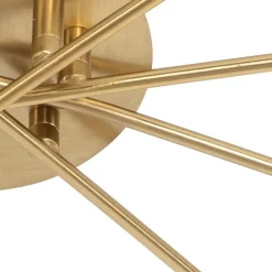 Moderne plafondlamp goud 8-lichts met smoke glas - Athens