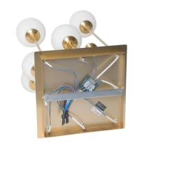 Moderne plafondlamp goud met opaal glas 9-lichts- Athens