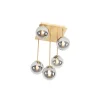 Moderne plafondlamp goud 5-lichts met smoke glas - Athens