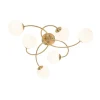 Moderne plafondlamp goud met opaal glas 6-lichts- Athens