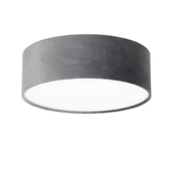 Moderne plafondlamp grijs 30 cm met gouden binnenkant - Drum