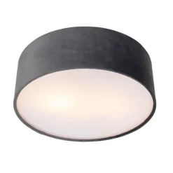 Moderne plafondlamp grijs 30 cm met gouden binnenkant - Drum