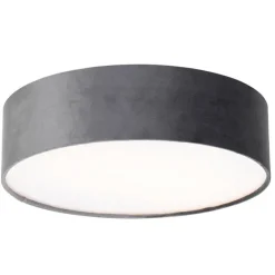 Moderne plafondlamp grijs 40 cm met gouden binnenkant - Drum