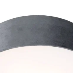 Moderne plafondlamp grijs 40 cm met gouden binnenkant - Drum