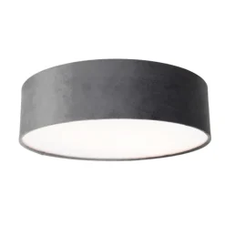 Moderne plafondlamp grijs 40 cm met gouden binnenkant - Drum