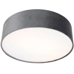 Moderne plafondlamp grijs 40 cm met gouden binnenkant - Drum