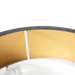 Moderne plafondlamp grijs 40 cm met gouden binnenkant - Drum