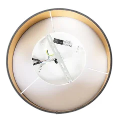 Moderne plafondlamp grijs 40 cm met gouden binnenkant - Drum