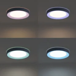 Moderne plafondlamp grijs met wit 48cm incl. LED dimbaar RGB - Kanton