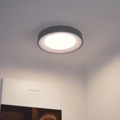 Moderne plafondlamp grijs met wit 38cm incl. LED dimbaar RGB - Kanton