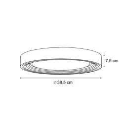 Moderne plafondlamp grijs met wit 38cm incl. LED dimbaar RGB - Kanton