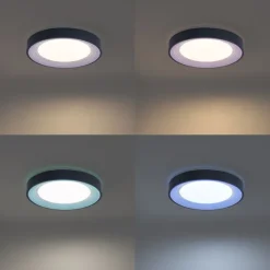 Moderne plafondlamp grijs met wit 38cm incl. LED dimbaar RGB - Kanton