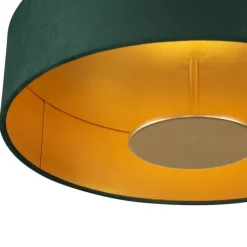 Moderne plafondlamp groen met gouden binnenkant incl. LED 3-staps dimbaar - Bredow