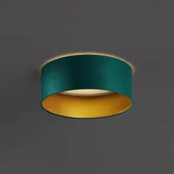 Moderne plafondlamp groen velours 40cm incl. LED 3-staps dimbaar - Sue