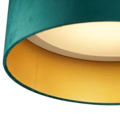 Moderne plafondlamp groen velours 40cm incl. LED 3-staps dimbaar - Sue
