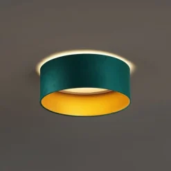 Moderne plafondlamp groen velours 40cm incl. LED 3-staps dimbaar - Sue