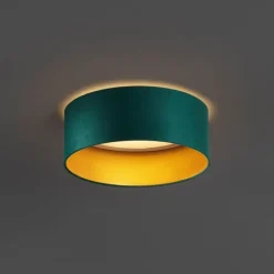 Moderne plafondlamp groen velours 40cm incl. LED 3-staps dimbaar - Sue