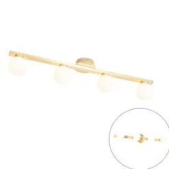 Moderne plafondlamp messing IP44 4-lichts - Cederic