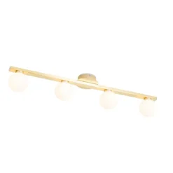 Moderne plafondlamp messing IP44 4-lichts - Cederic