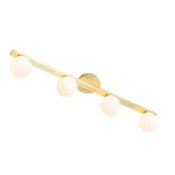 Moderne plafondlamp messing IP44 4-lichts - Cederic