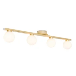 Moderne plafondlamp messing IP44 4-lichts - Cederic