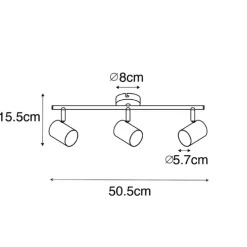 Moderne plafondlamp messing 3-lichts verstelbaar - Jeana