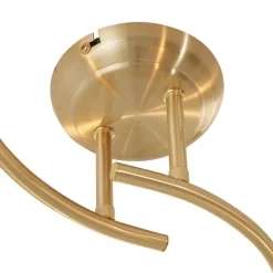 Moderne plafondlamp messing met amber glas 4-lichts - Alanis