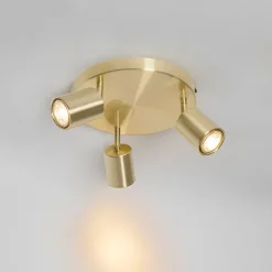 Moderne plafondlamp messing verstelbaar rond 3-lichts - Java