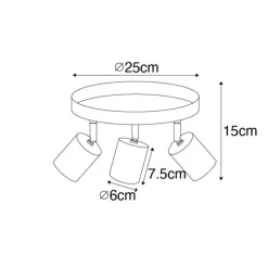 Moderne plafondlamp messing verstelbaar rond 3-lichts - Java