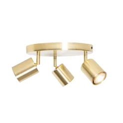 Moderne plafondlamp messing verstelbaar rond 3-lichts - Java
