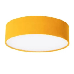 Moderne plafondlamp oker 40 cm met gouden binnenkant - Drum
