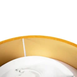 Moderne plafondlamp oker 40 cm met gouden binnenkant - Drum