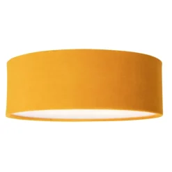 Moderne plafondlamp oker 30 cm met gouden binnenkant - Drum