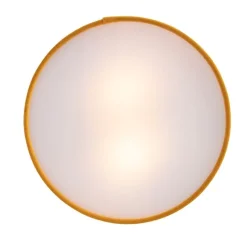 Moderne plafondlamp oker 30 cm met gouden binnenkant - Drum