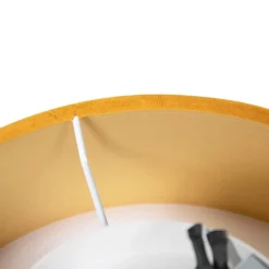 Moderne plafondlamp oker 30 cm met gouden binnenkant - Drum