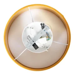 Moderne plafondlamp oker 30 cm met gouden binnenkant - Drum