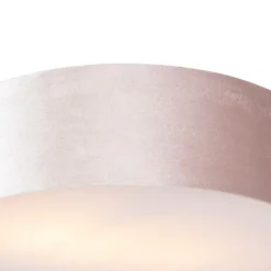 Moderne plafondlamp roze 40 cm met gouden binnenkant - Drum