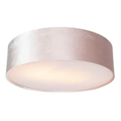 Moderne plafondlamp roze 40 cm met gouden binnenkant - Drum