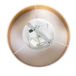 Moderne plafondlamp roze 40 cm met gouden binnenkant - Drum