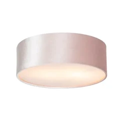 Moderne plafondlamp roze 30 cm met gouden binnenkant - Drum