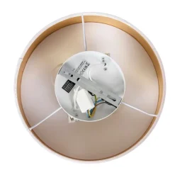 Moderne plafondlamp roze 30 cm met gouden binnenkant - Drum