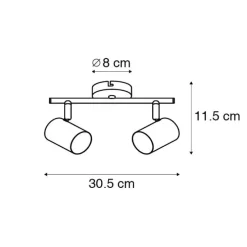 Moderne plafondlamp staal 2-lichts verstelbaar - Jeana
